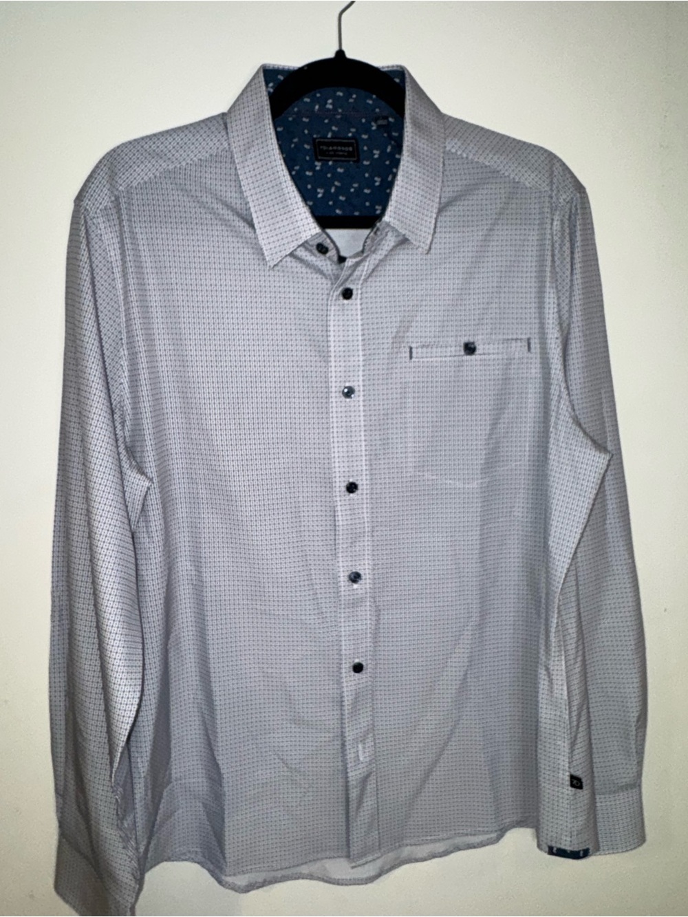 7 Diamonds Men’s L 4-Way Stretch Geometric Print Long Sleeve Shirt